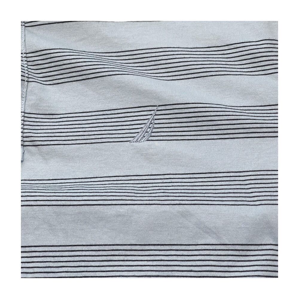 Nautica Polo Shirt Mens XL Blue Black Striped 100% Cotton Golf Collared Pullover - Picture 9 of 9